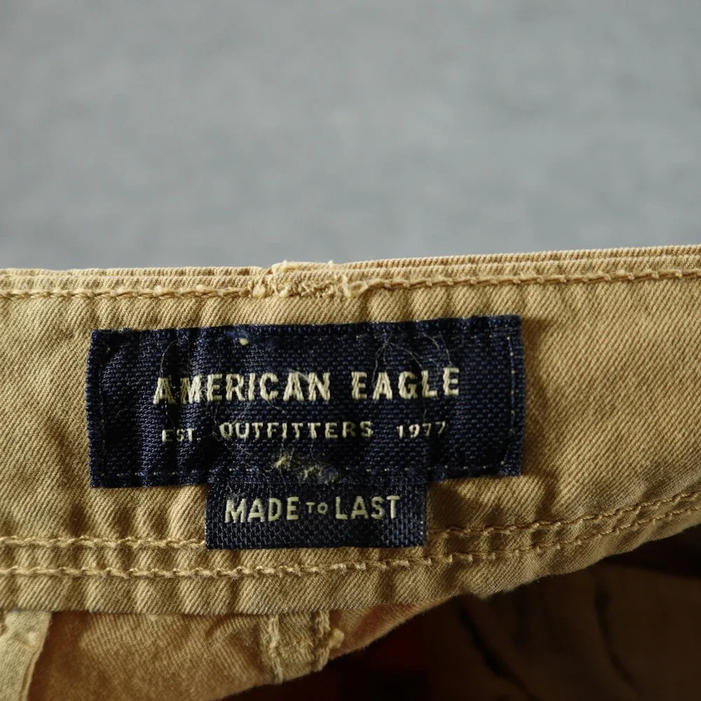 American Eagle Chinos Mens 30x30 Khaki Original Straight Leg Cotton Pants